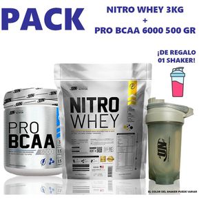 Pack Nitro Whey 3Kg Cookies + Pro Bcaa 6000 500G Fruit Punch
