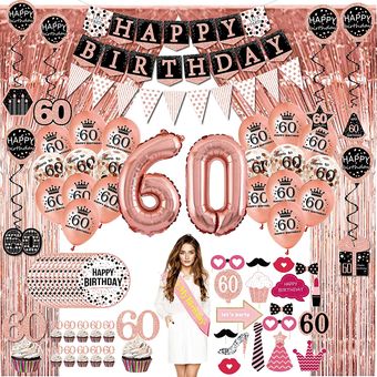 Decoraciones para fiesta de 48 cumpleaños para mujer, oro rosa, 48