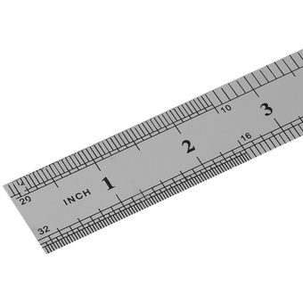 Regla de metal de acero inoxidable 30 cm Medida de regla recta de doble cara para coser Pies de costura y papelería escolar plateado Kaemma