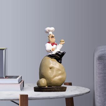 2 Delicado Chef Figurita Adorno Estatua Modelo Cocina Hogar 