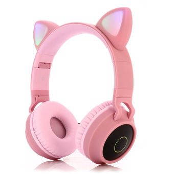 Oído lindo del gato de auricular inalámbrico de auriculares Auriculares 5.0 graves plegable auriculares estéreo Auriculares de juego para el teléfono celular 