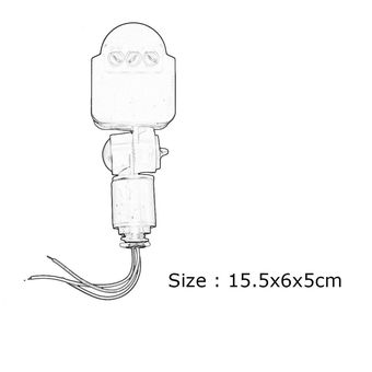 Detector al aire libre 12M PIR12V  PIR85-265V Seguridad PIR sensor de movimiento infrarrojo PIR85-265V negro 