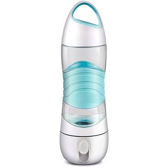 400 ml vaso de agua potable exterior Humidificador Spray Recordatorio de luces de emergencia-Blue 