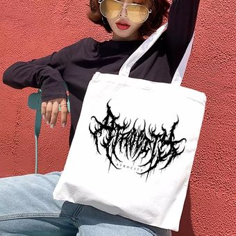 Bolso de lona con letras de rayo para mujer bolsa de mano de diseña 