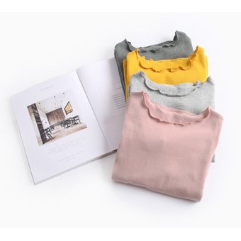 Ropa para niños Niños Niñas Camisetas Tops Fleece Tops de manga larga sólida 