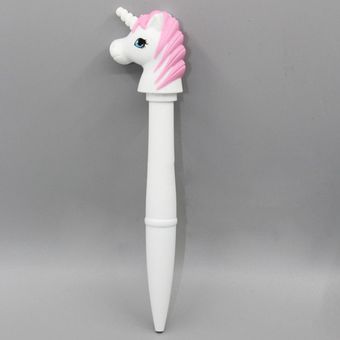 Lindo bolígrafo eléctrico multifunción con patrón de unicornio con luz 
