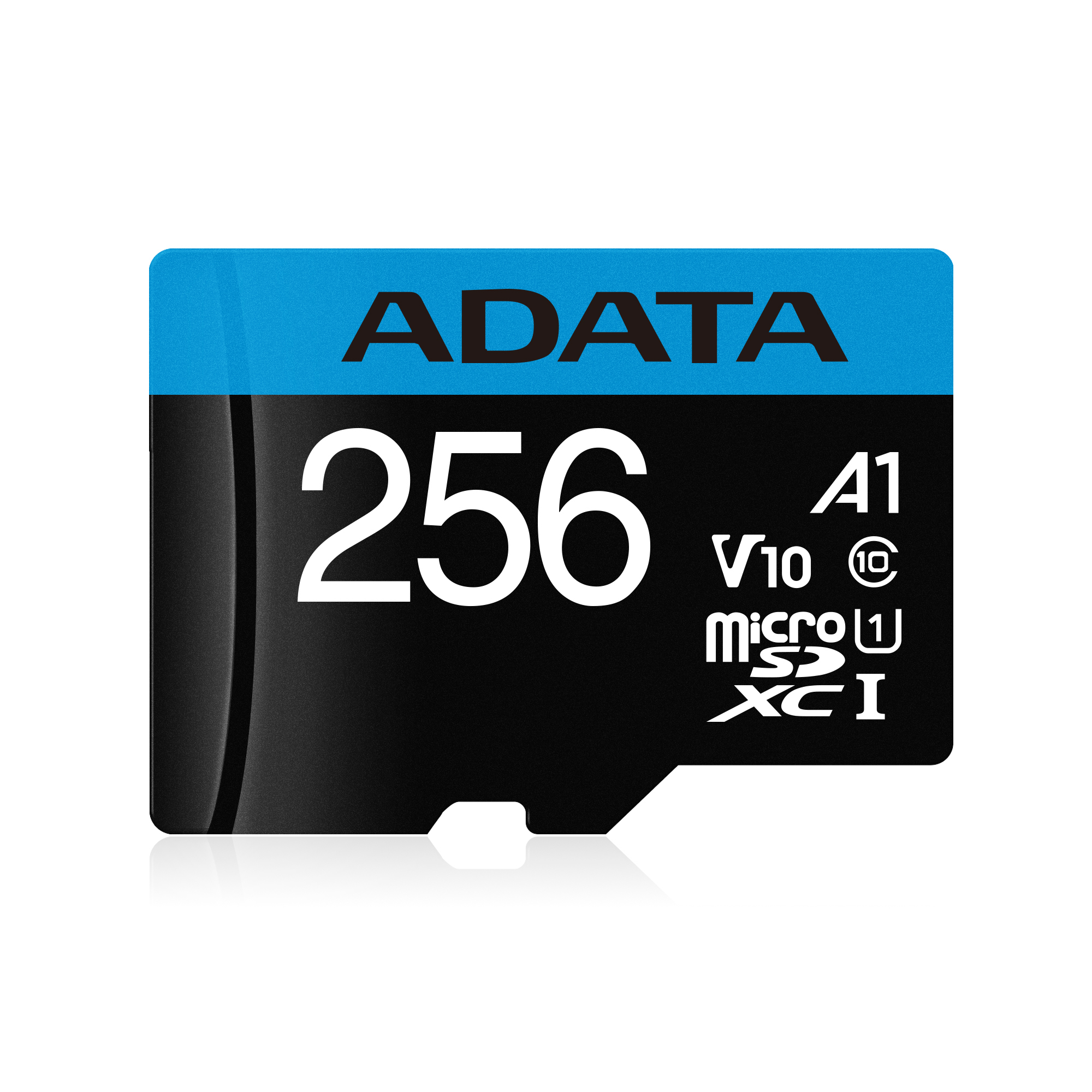 ADATA Tarjeta de Memoria Micro SDXC con Adaptador, 256 GB, Color Negro con Azul (Clase 10)