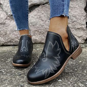 Botines de vaquero occidental para mujer Botas informales de Cowgir 
