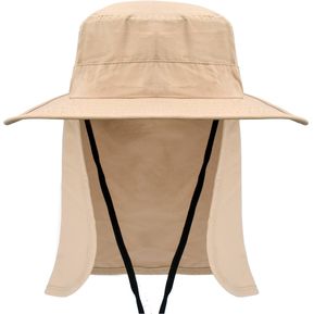 Sombrero con faldón para sol con protección UPF+50 color caqui