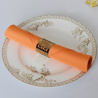 Tela de poliéster de tela de mesa blanca de la cena servilletas para bodas restaurante cocina 10 unids lote 48cm decoración de la boda 