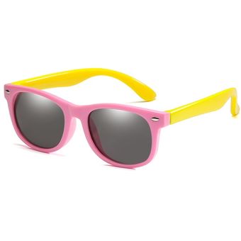 lentes de seguridad con espejo de silicona Gafas de sol cuadradas con lentes polarizadas para niños y niñas UV400 