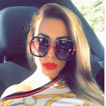 Diseñador de marca de gafas de sol de lujo cuadrado Sra.mujer 