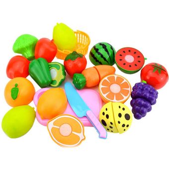 alimentos Juguete de los niños de frutas Juego de corte de papel reutilizable el juego de simulación de frutas hortalizas 