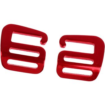 2 Pcs Hebilla de Correas de Cinturón Aleación de Aluminio 25mm rojo 