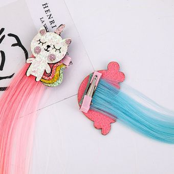accesorios para el cabello para niña diadema de adorno Pinzas para el pelo de unicornio de dibujos animados para niña horquillas para el pelo de princesa dulce 
