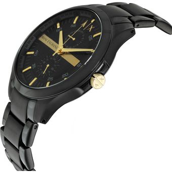 reloj armani negro con dorado