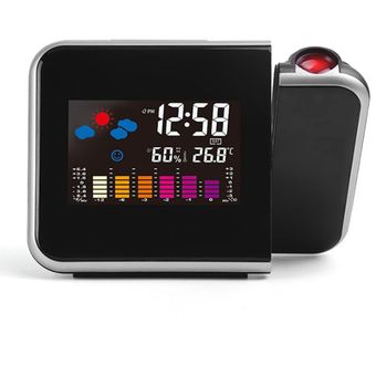 Proyección Digital Snooze Alarm Clock Tiempo Color LCD Pantalla LED Retroalimentación 