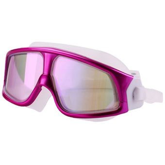 Gafas de natación para hombre y mujer impermeables protección UV, Marco grande de silicona cómoda antiniebla 