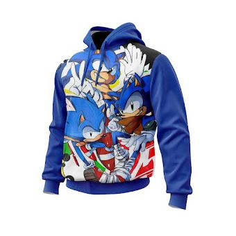 Chaqueta de Sonic con capucha azul y blanca para niño