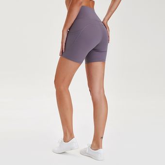 pantalones cortos deportivos para mujer,Shorts de cintura alta,ajustados,con Control de barriga,para gimnasio y correr #Gray 