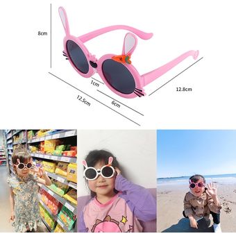 Gafas de sol polarizadas redondas para niños y niñas orejas de conejo UV400 lentes de sol polarizadas con forma de corazón 2021 girasol fruta 