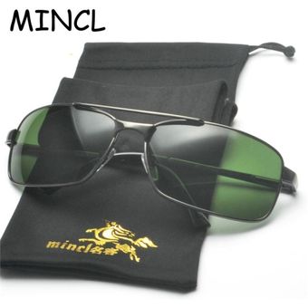 Mincl Green Glass Lens Classic Vintage Sunglasses Women Men 