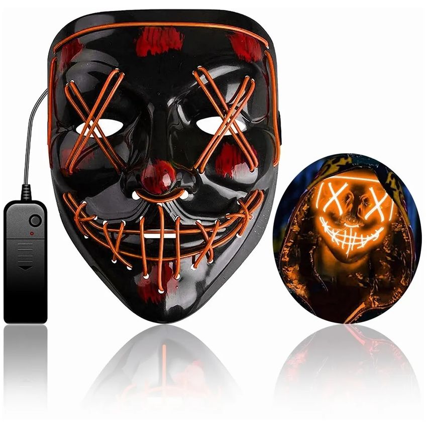 Mask-005 Hee Máscara de Halloween Máscara de luz LED para el Festival de Halloween Cosplay Decoraciones de Fiesta de Disfraces de Halloween 