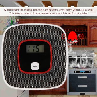 LCD CO Monóxido de carbono Sensor de alarma de gas Probador de gas de 