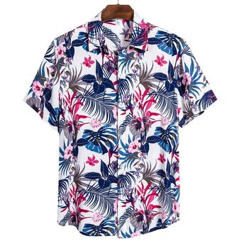 #Cs156 Camiseta Hawaiana de manga corta para hombres de playa Haraj 