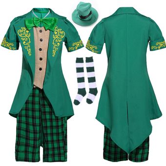 Encantador disfraz de duende para niña Disfraz del día de San Patricio para niños Fiesta de vacaciones Cosplay verde 