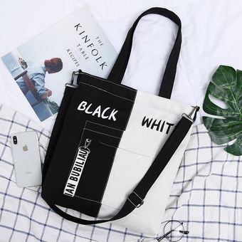 Bolso de lona de gran capacidad para mujer bandolera informal que c Bolso de lona de gran capacidad para mujer bandolera informal que c