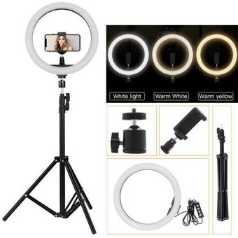 ARO Anillo de Luz LED Aro para fotografía maquillaje video 26cm Tripode 