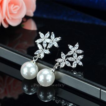 Pera Marca De Zirconia Cúbica Accesorios De Joyería Flores 