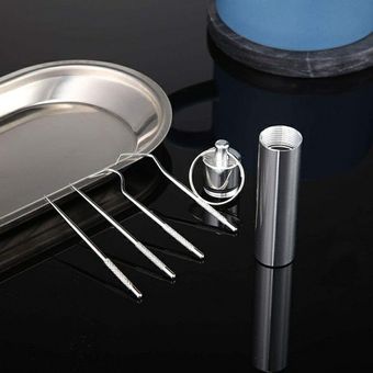 Palillo de dientes interdental portátil Conjunto de ganchillo de limpieza reutilizable metal Palillos Plata 