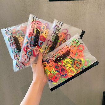 colores combinados 50-1000 Uds. Bandas elásticas de terciopelo y plástico para el pelo para niña y mujer accesorios para el cabello para niña y mujer 