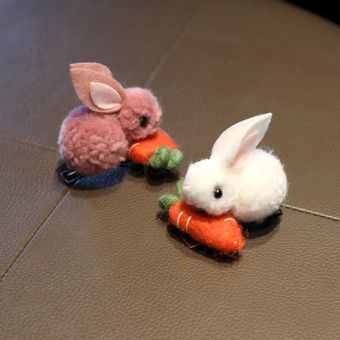 accesorios para el cabello de conejo de peluche hechos a mano 1 pieza Pinzas para el pelo de conejo para niña 