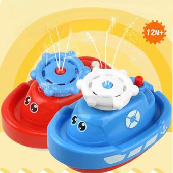 Juguete de baño para bebés Mini aerosol de rotación de agua Barco Baño 