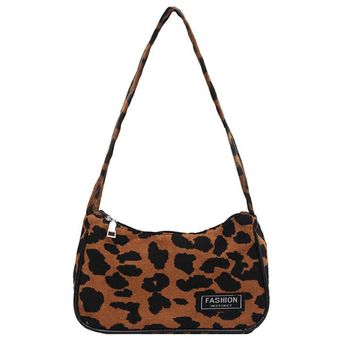 Hong Kong Estilo Retro Leopard Imprimir totalizador del hombro Bolso versátil axila bolsa 