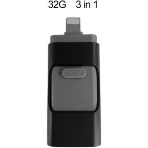 Multifuncional 3 En 1 Memoria USB De Alta Velocidad De Expansión USB Flash Disk Negro
