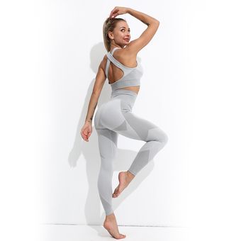 Conjunto de Yoga sin costuras para mujer ropa deportiva para entrenamiento 