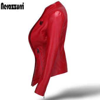 Nerazzurri-Chaqueta corta de piel sintética para mujer abrigo de ma 