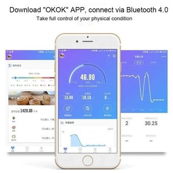 Balanza Digital Bluetooth Smart Controla Peso Grasa Corporal - Negro  GENERICO