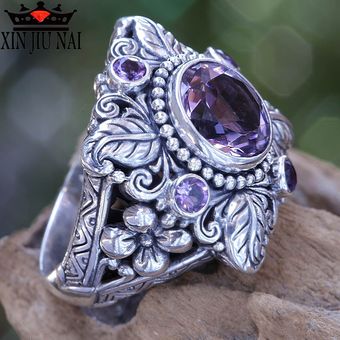 Hoja De Plata 925 Plata Esterlina Plata Retro Anillo De 