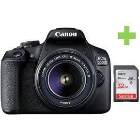 Cámara Canon EOS 2000D/T7 EF-S 18-55 III+32GB