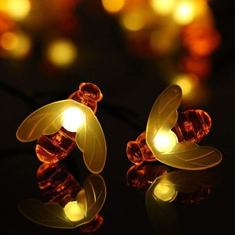 Solar Power Bee Forma String Light Wall Window Garden Decoración navideña 