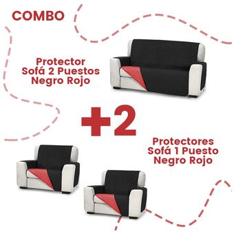 Protector Sofá 3 Puestos Negro/Gris LENCICOL