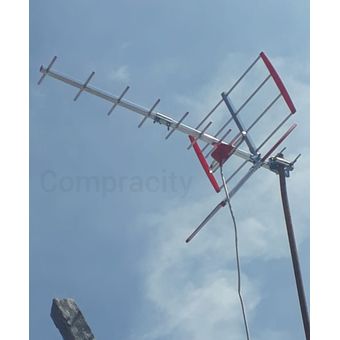 Antena Tdt Exterior Uhf 8 Elementos Hdtv Con Cable 10 Metros