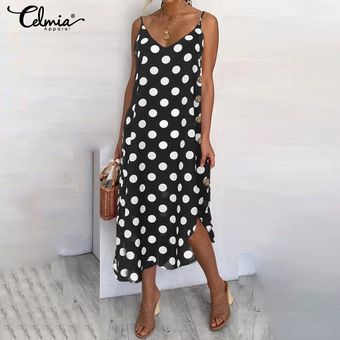 Vestido de tirantes finos para mujer vestido playero de verano informal suelto con botones asimétrico de talla grande   Rojo 