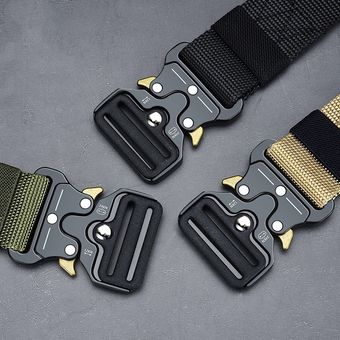 #KK Metal alloy black Belt Army Outdoor Hunting Tactical Multi Function Combat Survival High Quality Marine Corps Canvas For Nylon Male Luxury 