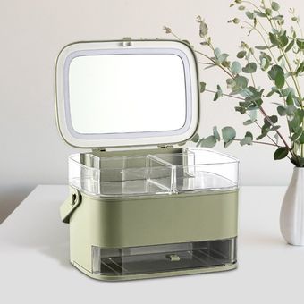 Caja de almacenamiento cosmético Caja de maquillaje de escritorio Organizador de cajones a prueba de polvo 